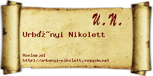 Urbányi Nikolett névjegykártya