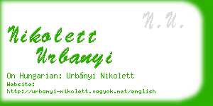 nikolett urbanyi business card